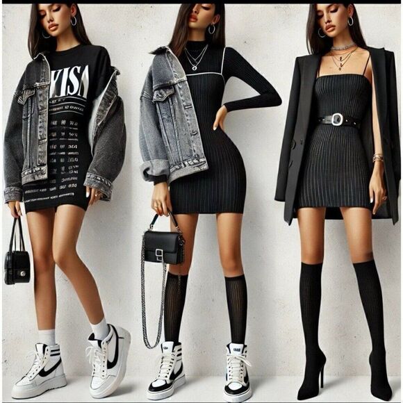 Iris Y2K Mini Bodycon Dress Black Gwen Stefani Alphabet All over Print Medium - Picture 3 of 4